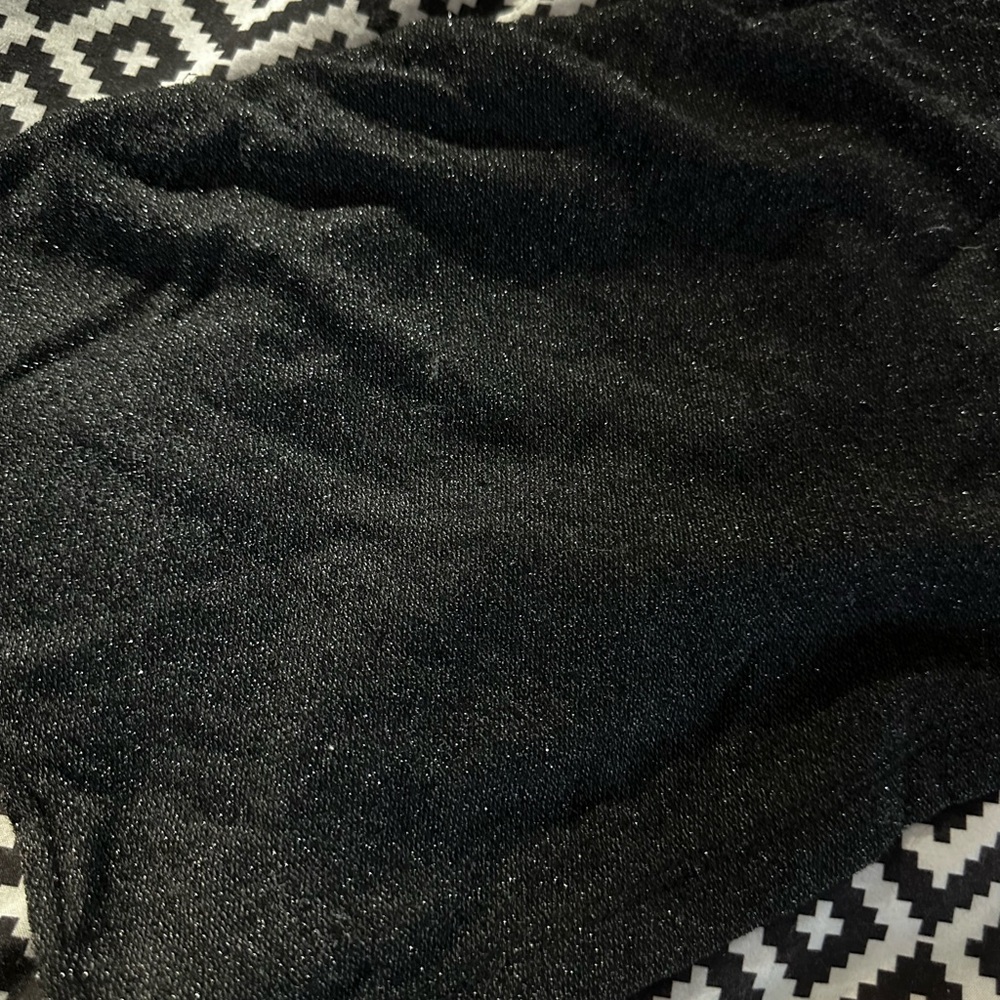 Sparkling black strapless top